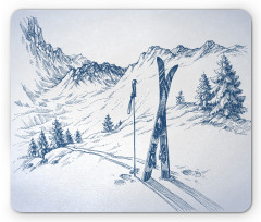 Ski Sport Mountain View Mouse Pad