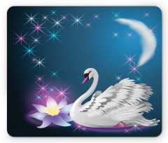 Magic Lily White Swan Mouse Pad