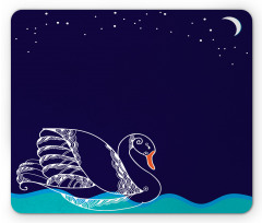 Floating Swan Waves Mouse Pad