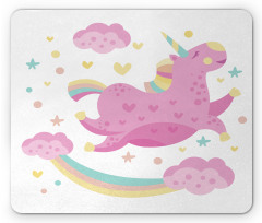 Unicorn with Star Rainbow Mouse Pad