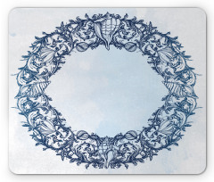 Floral Circle Mouse Pad