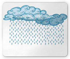 Rain Cloud Sketch Fall Mouse Pad