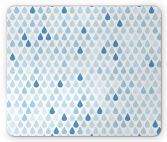 Raindrops White Navy Mouse Pad