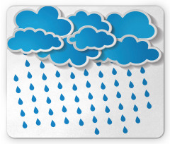 Puffy Clouds Rainy Day Mouse Pad