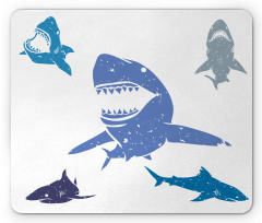 Grunge Sharks Wildlife Mouse Pad