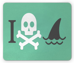 Skull Shark Marine Words Mouse Pad