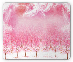 Cherry Trees Feathers Mouse Pad