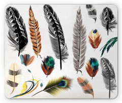 Bird Feather Retro Vibrant Mouse Pad