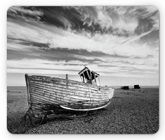 Wooden Boat on Beach Dusk Mouse Pad