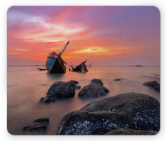 Foggy Water Sunset Mouse Pad