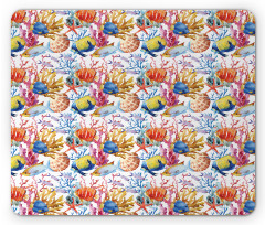 Coral Reef Scallop Shells Mouse Pad