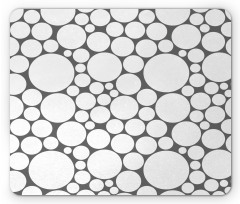 Grey White Circle Mouse Pad