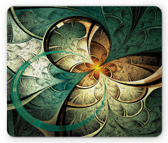 Surreal Flowers Motif Mouse Pad