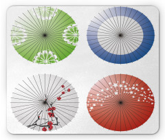 Flowers over Umbrellas Mouse Pad