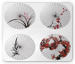 Floral Art on Umbrella Mouse Pad