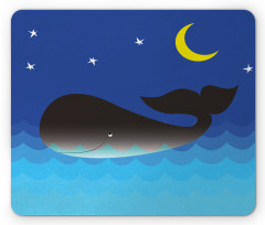 Whale in Ocean and Star Mouse Pad