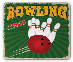 Bowling Strike Green Mouse Pad