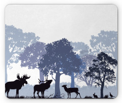 Grey Wild Forest Animals Mouse Pad