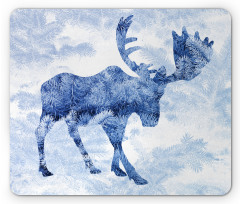 Blue Winter Antlers Tree Mouse Pad