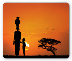 Child and Mother in Desert Mouse Pad