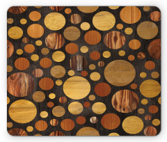 Brown Abstract Circles Mouse Pad