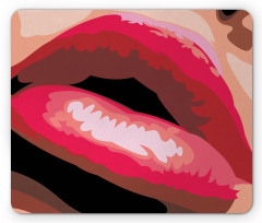 Woman Red Lips Charming Mouth Mouse Pad