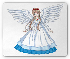 Cartoon with Angel Wings Mouse Pad