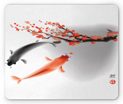 Koi Carp Fish Couple Mouse Pad