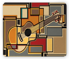 Geometric Guitar Funky Mouse Pad