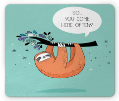 Flirty Sloth Cartoon Mouse Pad