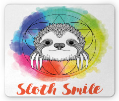 Rainbow Sloth Sketch Mouse Pad