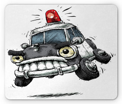 Police Car Art Image Mouse Pad