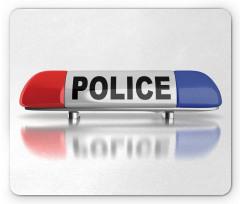 Police Car Sirens Blue Mouse Pad