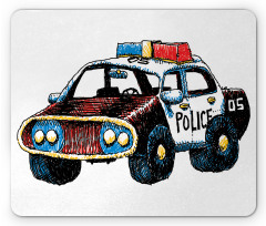 Sketchy Police Car Mouse Pad