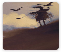 Dark Soul Crows on Hills Mouse Pad