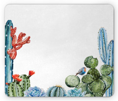 Cactus Flowers Birds Mouse Pad