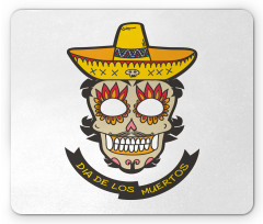 Skull with Sombrero Mouse Pad