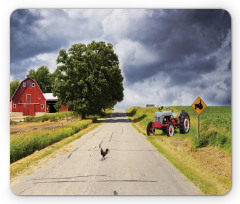 Barn and Tractor on Side Mouse Pad