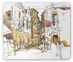 Street Town Sketch Mouse Pad