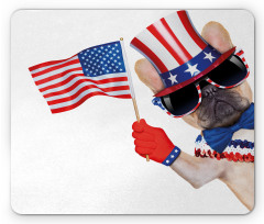 Patriotic Pug Dog Mouse Pad