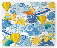 Sun Airplanes and Balloons Mouse Pad