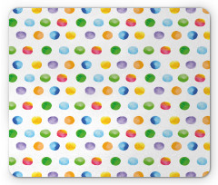 Colored Big Polka Dots Mouse Pad