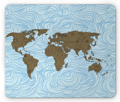 Map with Waves Mouse Pad