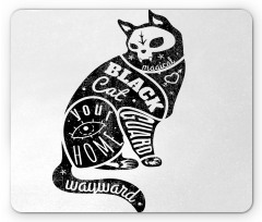 Magic Skull Cat Drawing Mouse Pad