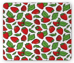 Juicy Strawberries Leaves Mouse Pad