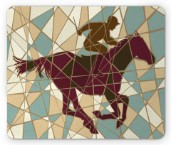 Stable Jockey Silhouette Mouse Pad