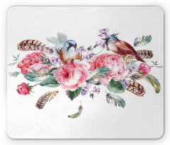 Vintage Roses Birds Mouse Pad