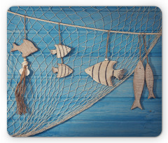 Wooden Fish Shell on Net Mouse Pad