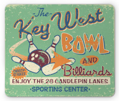 Vintage Bowling Poster Mouse Pad