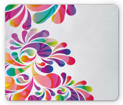 Curvy Floral Design Mouse Pad